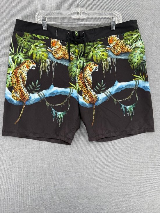 Hurley Other - Hurley Phantom Board Shorts Leopard Print Mens 38 6" Beach Swim Trunks